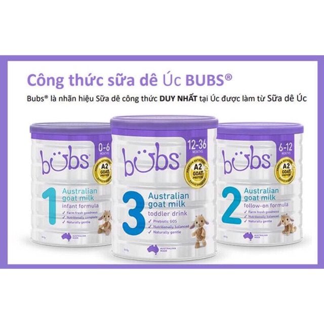 SỮA DÊ BUBS 1/2/3
