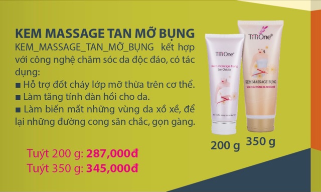 Kem massage tan mỡ bụng titione [200g,350g]