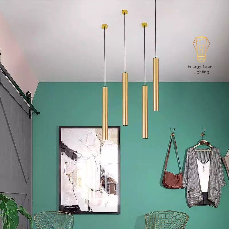 Đèn Thả Trần Energy Green Lighting Trang Trí Rọi Ống Bơ Thân Vàng 5w - 2 Kích Thước 60cm , 30cm - Thân Nhôm Tản Nhiệt