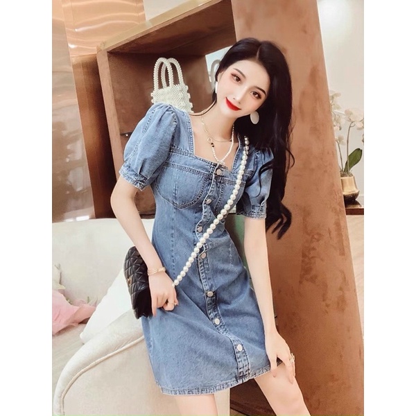 Váy jean đan lưng