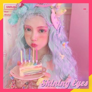 Bộ tóc giả xoăn dài màu hồng phong cách lolita dành cho nữ