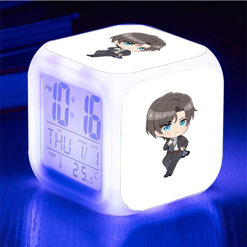 Đồng hồ báo thức để bàn in hình TEAR OF THEMIS Vị Định Sự Kiện Bộ game chibi anime đèn LED đổi màu