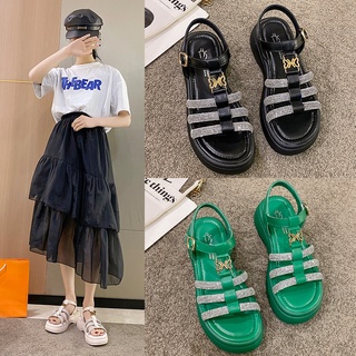 ❤️Meimeitao Giày Sandal Nữ Đính Đá Chống Trượt Thanh Lịch