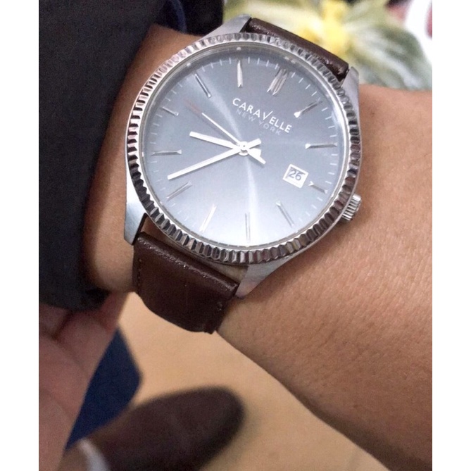 Dây da đồng hồ nam màu nâu da bò thật đủ size 18m/20m/22m