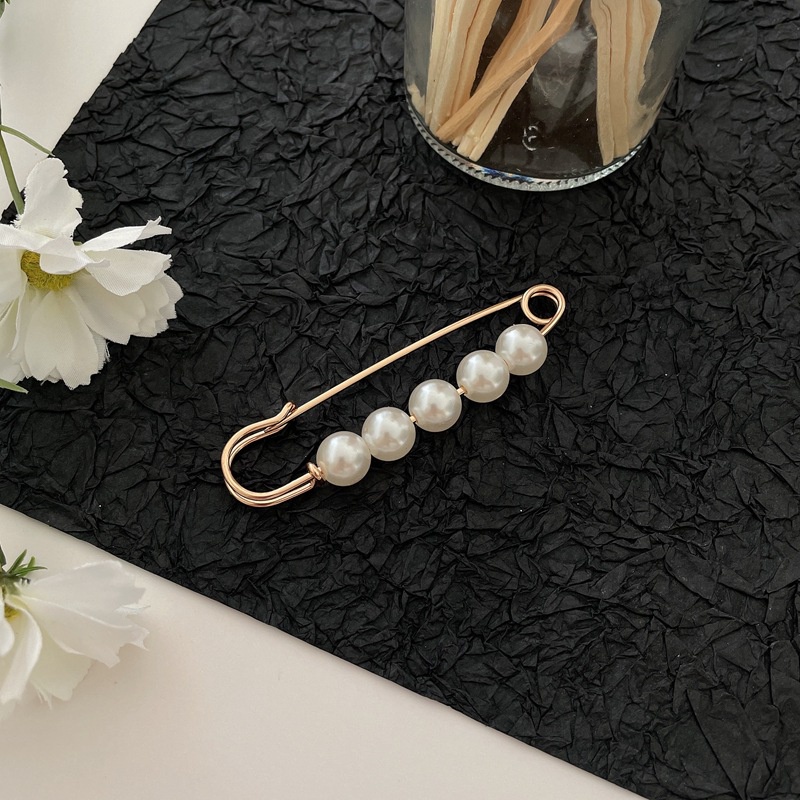 Ghim cài thắt lưng cố định chống chói đính ngọc trai đơn giản xinh xắn