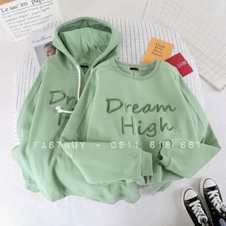 Áo hoodie sweater dream high xanh lá