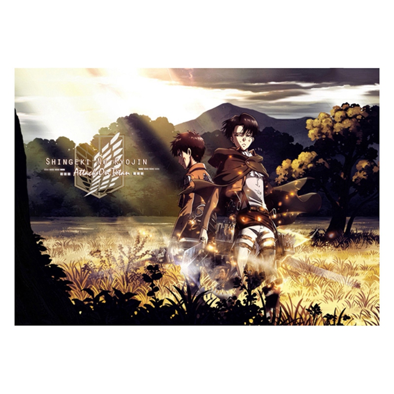 Longchunshang Tranh Treo Tường In Hình Anime Attack On Titan 4 Phong Cách Nhật Bản Kích Thước 30x45cm