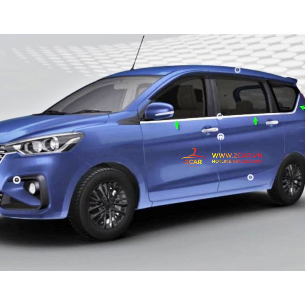 Nẹp viền chân kính, cong kính xe Suzuki Ertiga 2019- 2020