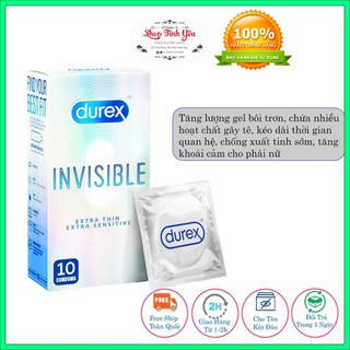 Bao cao su Durex Invisible Extra Thin Extra Sensitive 10 bao siêu mỏng