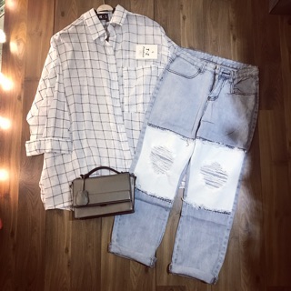 Áo somi, quần jeans