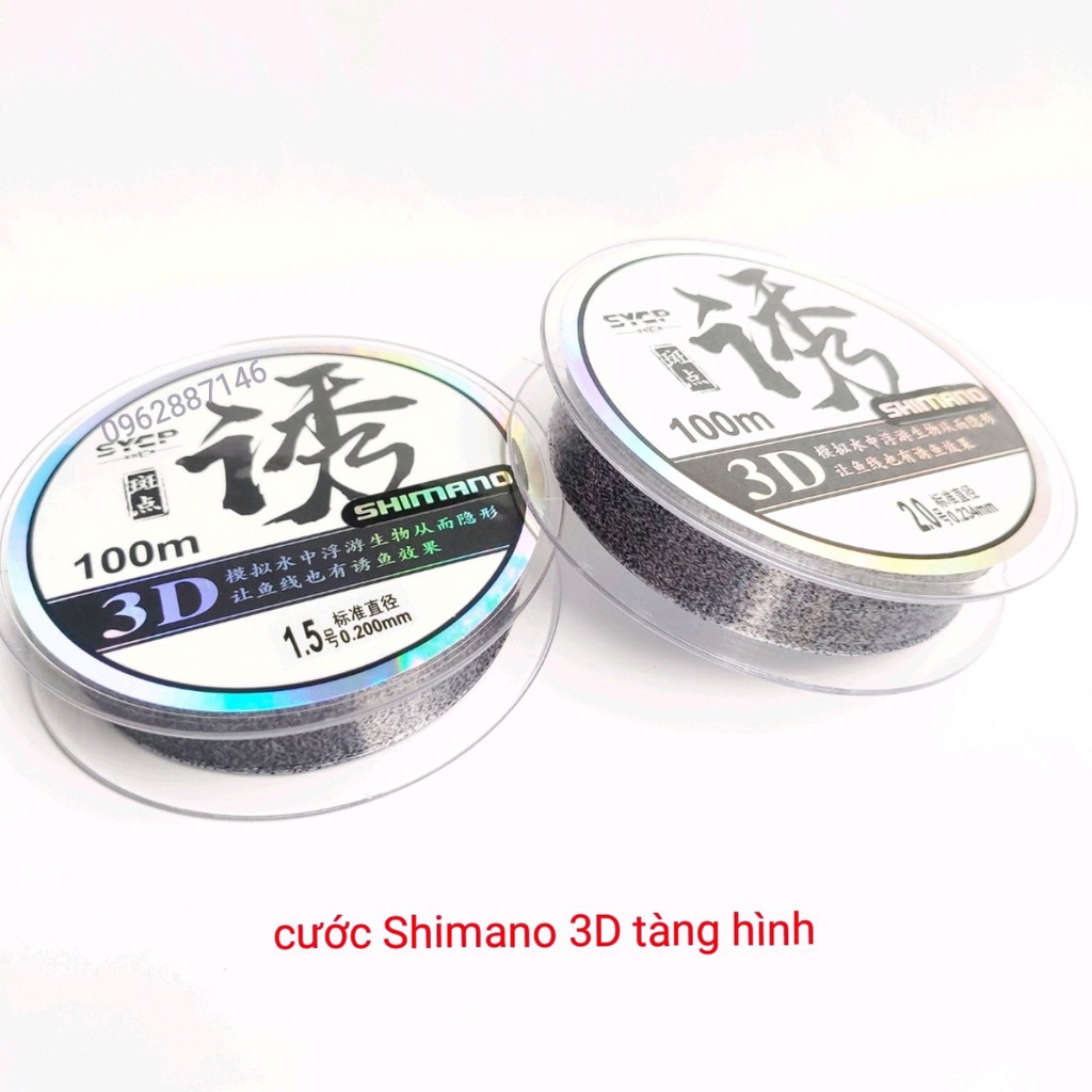 cước câu cá cước thẻo trục shimano 3D tàng hình 100m