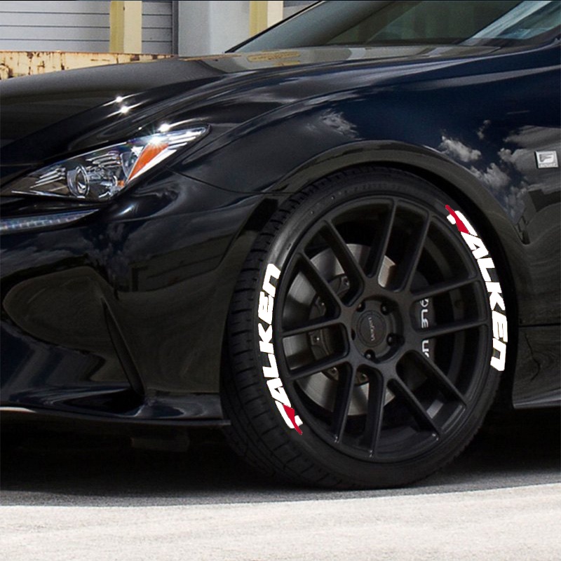 1 Set Miếng Dán Trang Trí Bánh Xe Hơi Họa Tiết Chữ FALKEN Siamese Bằng Cao Su Cho 1 Bánh Xe