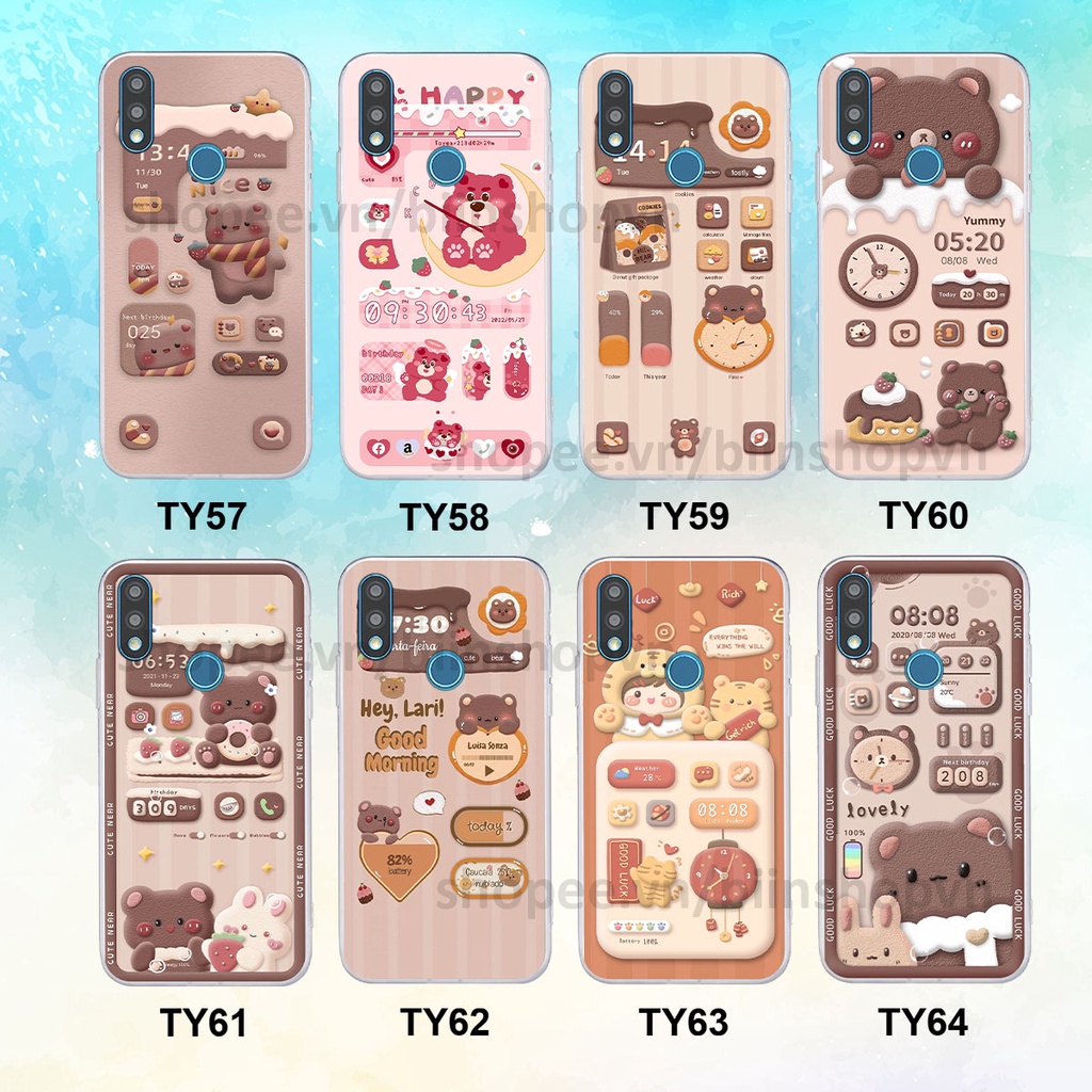 Ốp Vsmart Joy 2 Plus / Joy2+ in 3D icon gấu nổi siêu xinh, siêu đáng yêu, cá tính phong cách