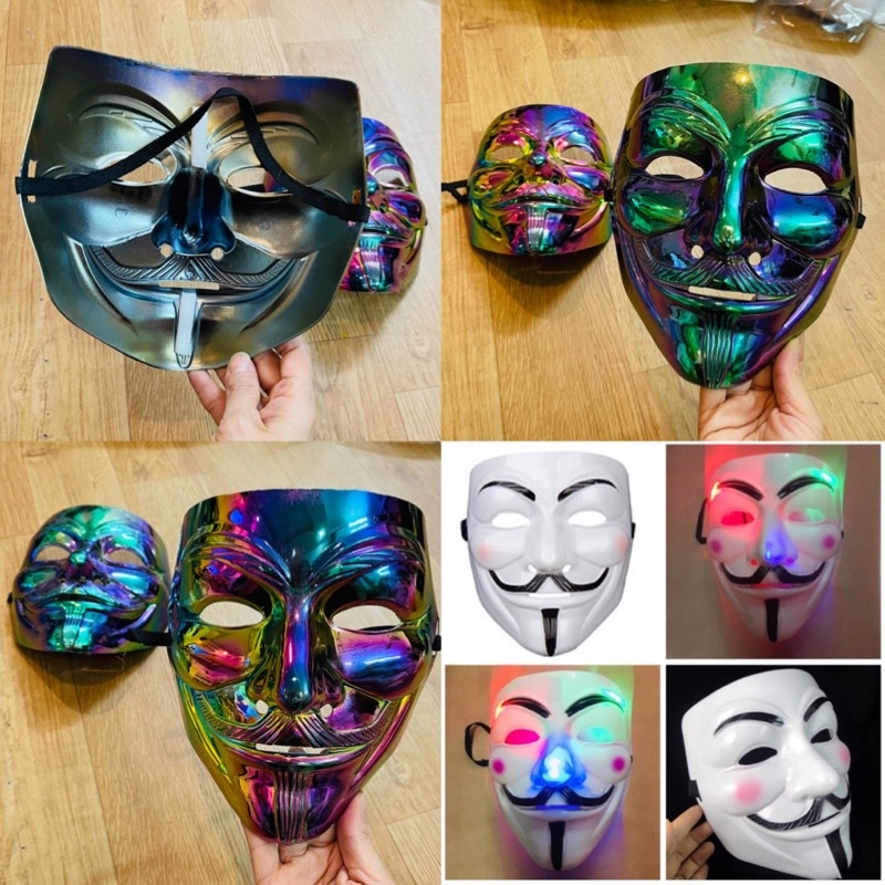 Mặt nạ hacker galaxy nhiều màu hoá trang cosplay chơi trung thu HALOWEEN