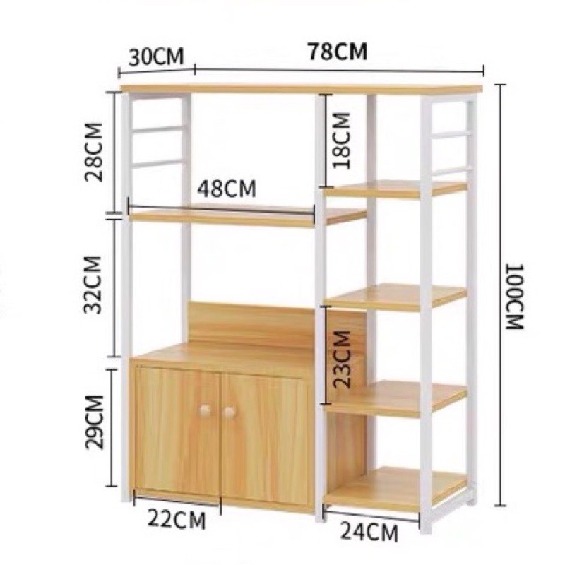 [Giá xưởng] Kệ bếp, kệ lò vi sóng đa năng LCI-4584T (80*100*30cm),Gỗ MDF dày 12mm chống thấm,chân thép hộp sơn tĩnh điện | BigBuy360 - bigbuy360.vn