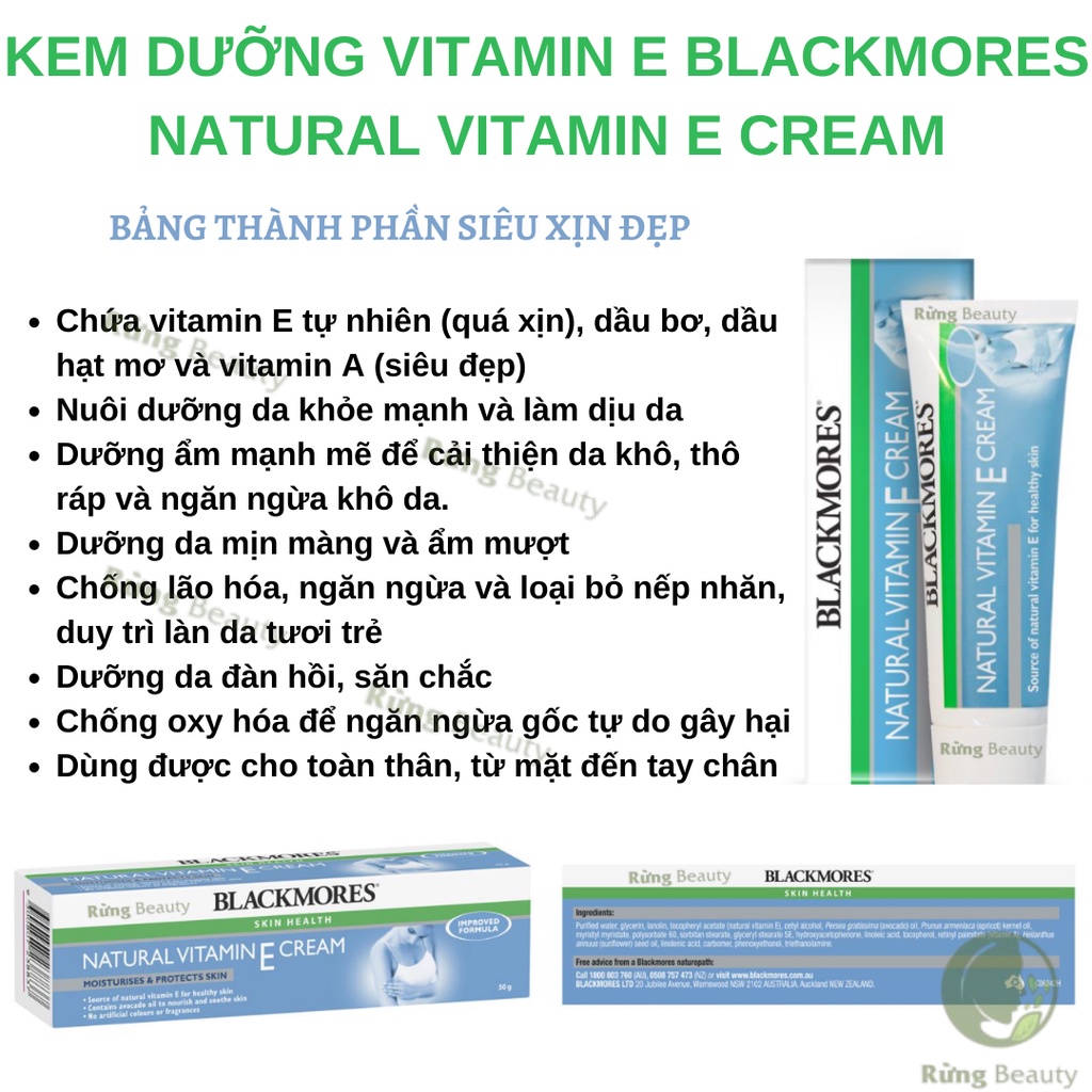 (BILL ÚC) KEM DƯỠNG DA VITAMIN E BLACKMORES NATURAL VITAMIN E CREAM