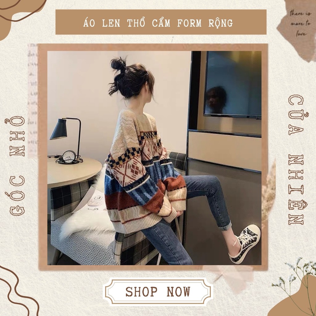 Áo Len Thổ Cẩm Form Rộng Bao Xinhhh