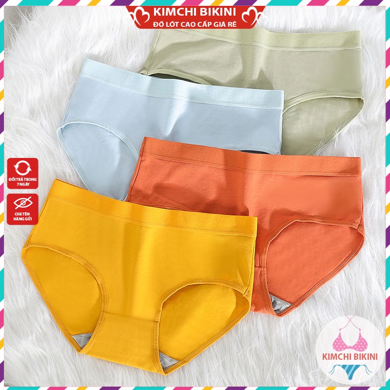 Quần lót nữ cotton cạp to nâng mông tôn dáng  KIMCHIBIKINI chip trơn cạp chun kháng khuẩn mềm mại QL045
