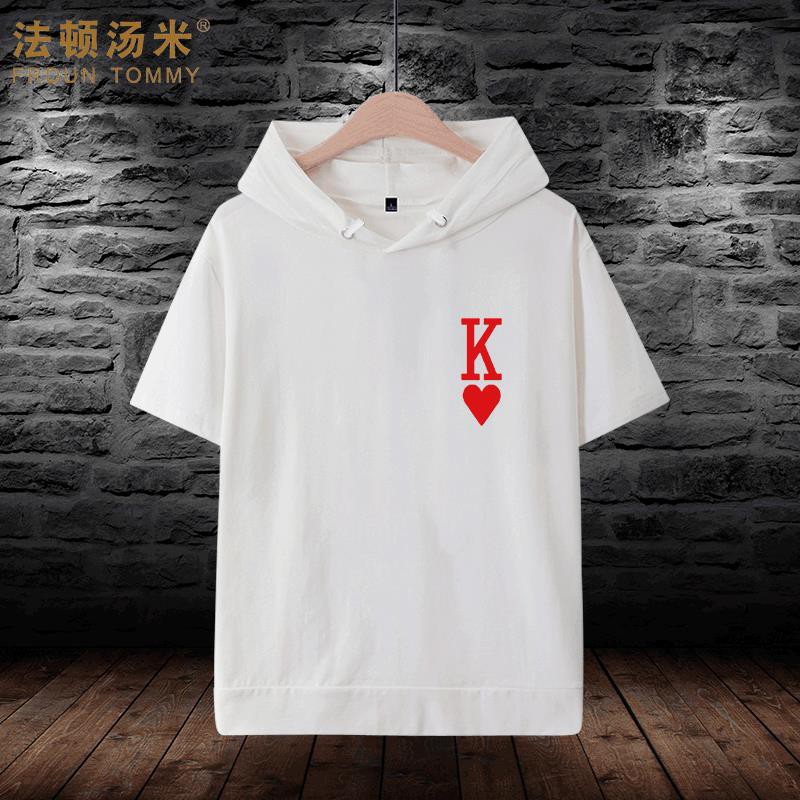 Áo Hoodie Tay Ngắn In Chữ Phong Cách Hàn Quốc Cá Tính Cho Cặp Đôi
