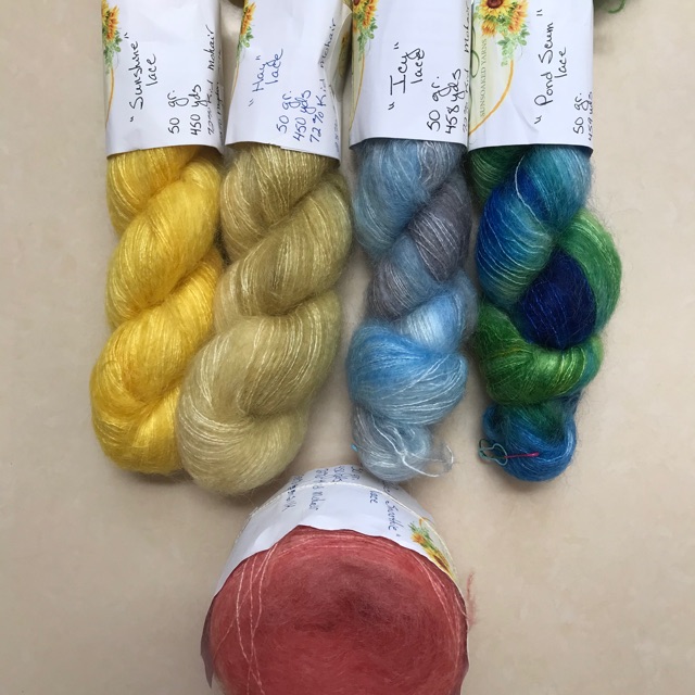 Len sợi mohair màu loang