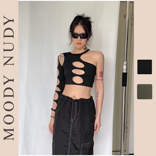 Áo croptop cutout lệch vai moody nudy