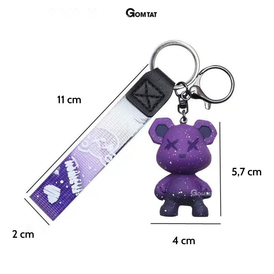 Móc khóa gấu Hàn Quốc, móc treo trên balo, túi xách siêu dễ thương - BEAR-KEY-002( Tuyển Sỉ)