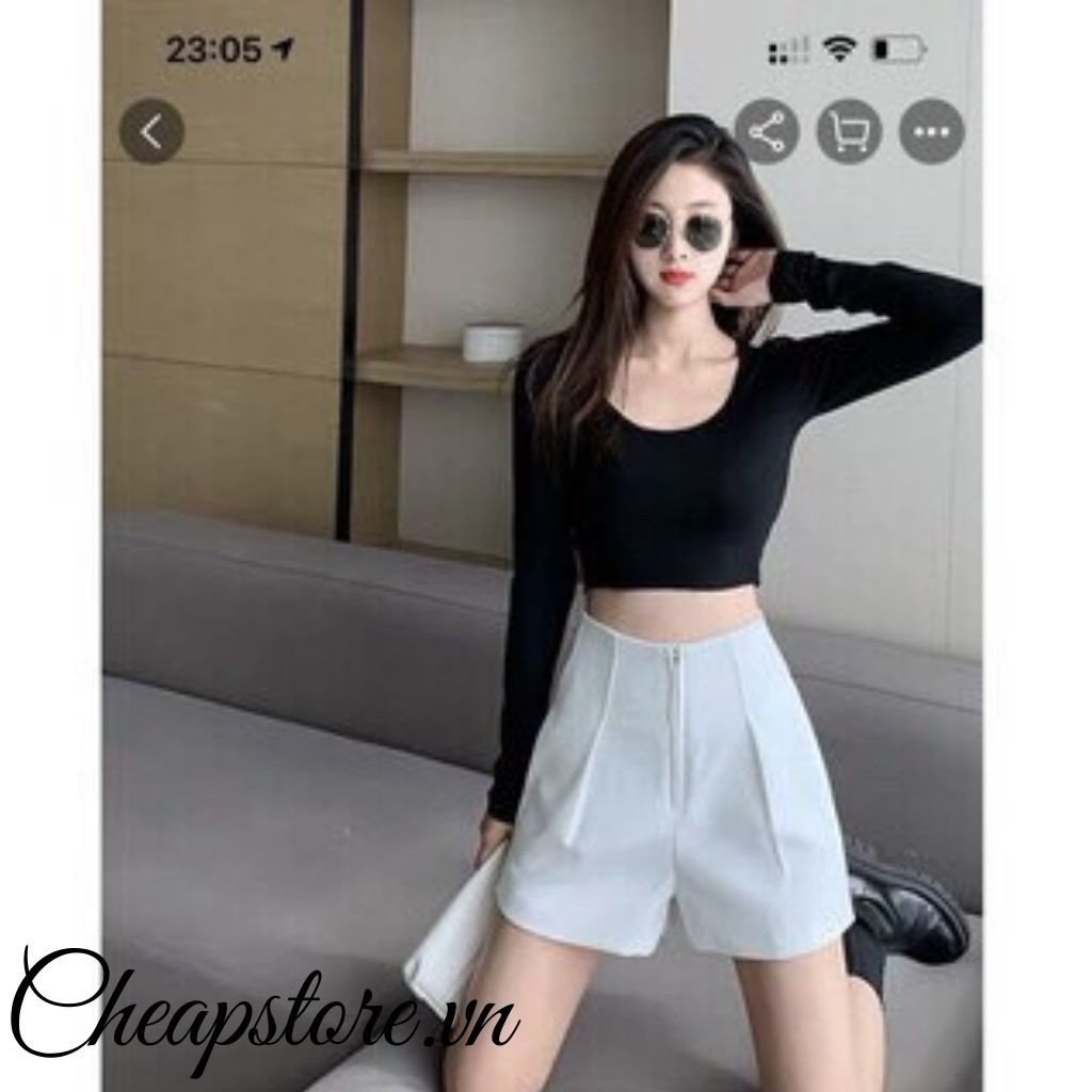 Quần sooc xếp ly phồng cao cấp 🔥 Sooc cạp cao có khoá  B002 | BigBuy360 - bigbuy360.vn