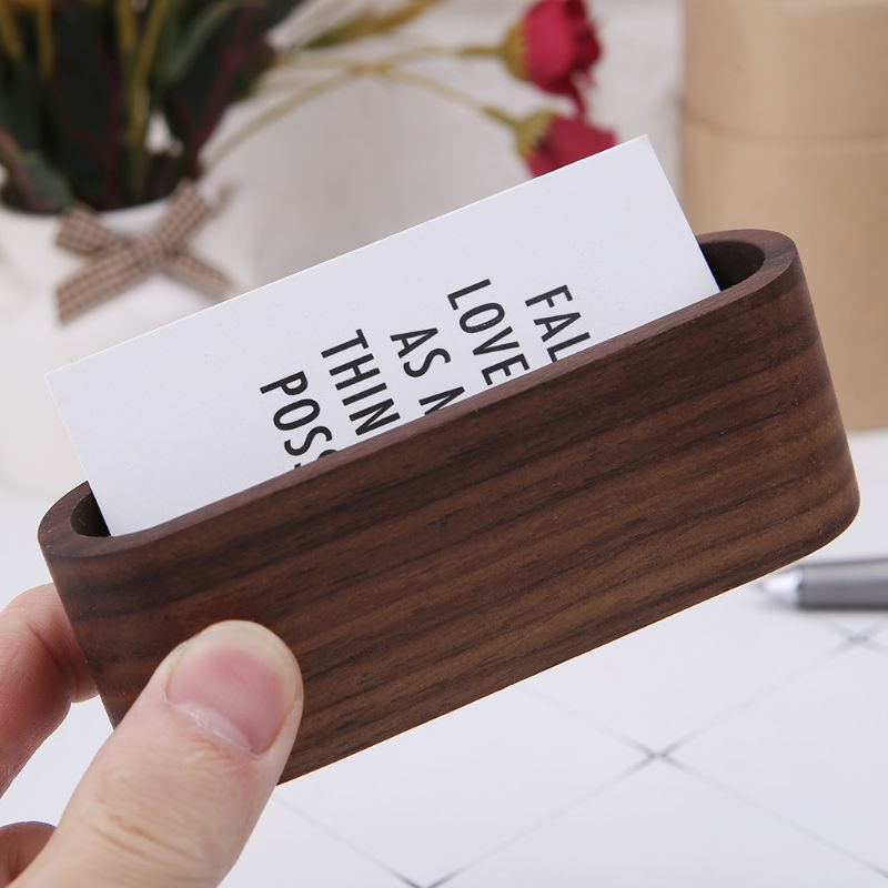 Hộp đựng trưng bày thẻ danh thiếp để bàn bằng gỗ gọn gàng tiện lợi