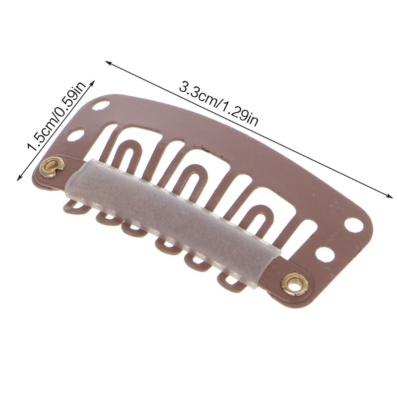 [Hàng mới về] Bộ 10 kẹp tóc hình chữ U màu nâu 32mm dùng để nối tóc giả