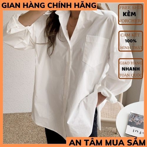 Áo Sơ Mi Nữ form rộng  Sơ mi nữ trơn UNISEX đẹp dài tay ulzzang vintage hàn quốc cao cấp trơn THỜI TRANG1989