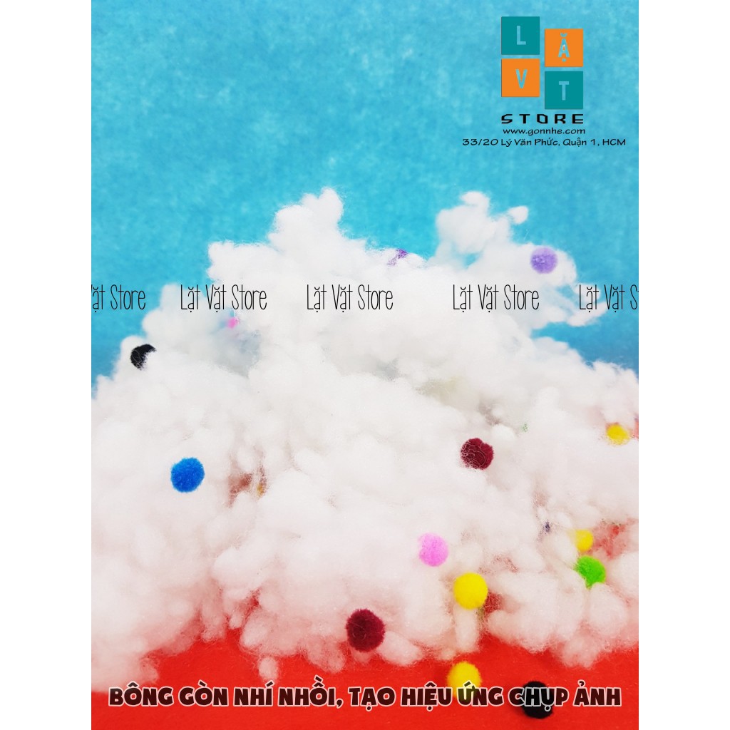 Bông gòn nhí tạo hiệu ứng chụp ảnh, nhồi bông thú từ 20 gram đến 50 gram