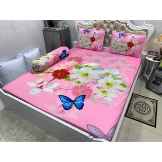 Drap thun lạnh 5D cao cấp mẫu hoa( 5 màu)