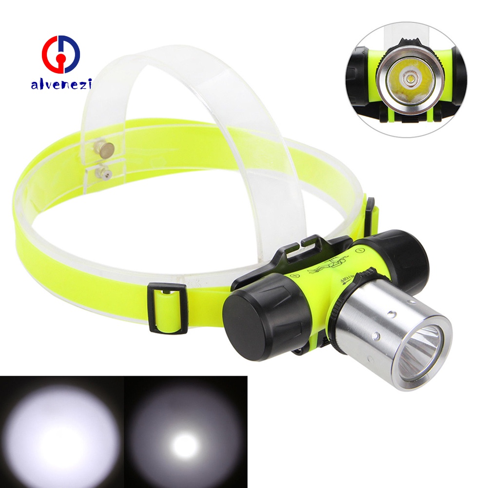Đèn pin LED đeo trán chống thấm nước dùng khi đi lặn ngoài trời