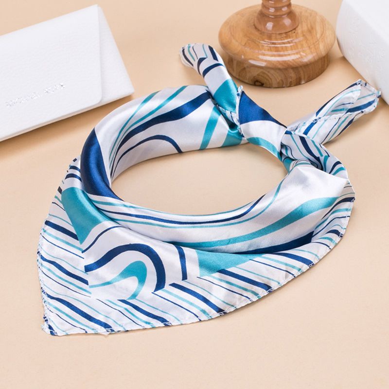 Khăn Choàng Cổ Vuông 50x50CM Chất Liệu Lụa Jacquard Giả Màu Tương Phản Cho Nữ