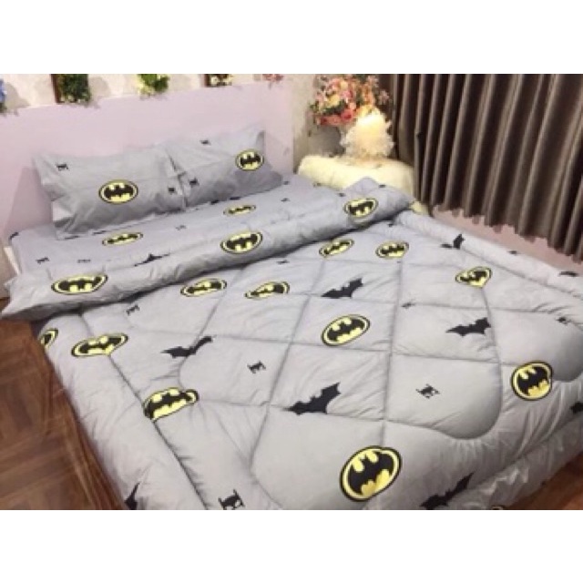 Bộ ga giường cotton poly 5 món chăn phao