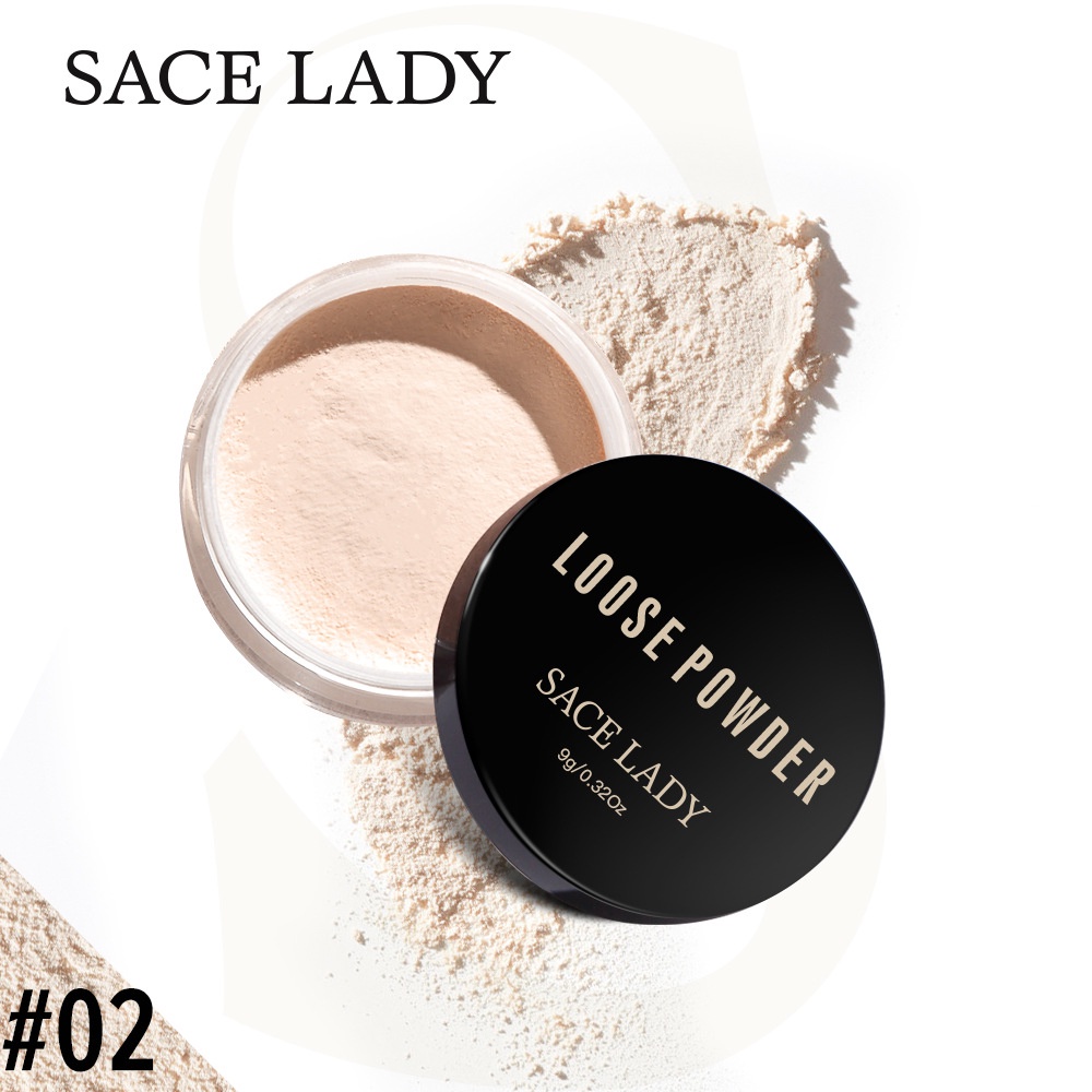 Sace LADY Loose Powder Makeup Professional Face Setting Powder Kiểm soát dầu Trang điểm Mờ Làm sáng Kết thúc