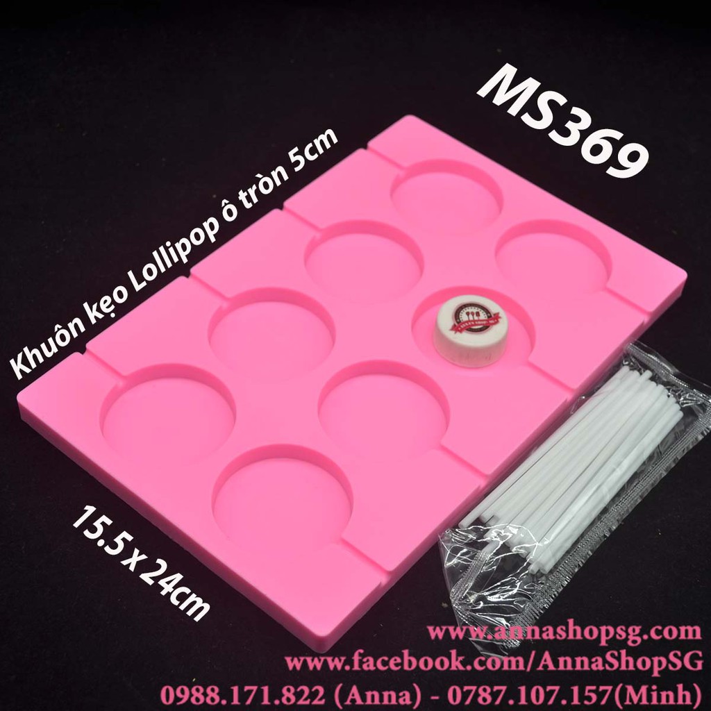 KHUÔN KẸO LOLLIPOP Ô TRÒN 5cm MS369