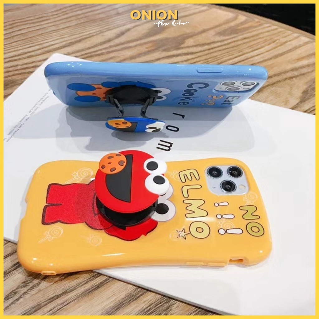 Ốp Onion Elmo kèm đế chống popsocket iPhone 7 8 7 Plus 8 Plus X Xs Xr XsMax iPhone 11 11 Pro 11 Promax