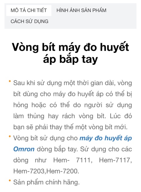 Vòng bít huyết áp Omron