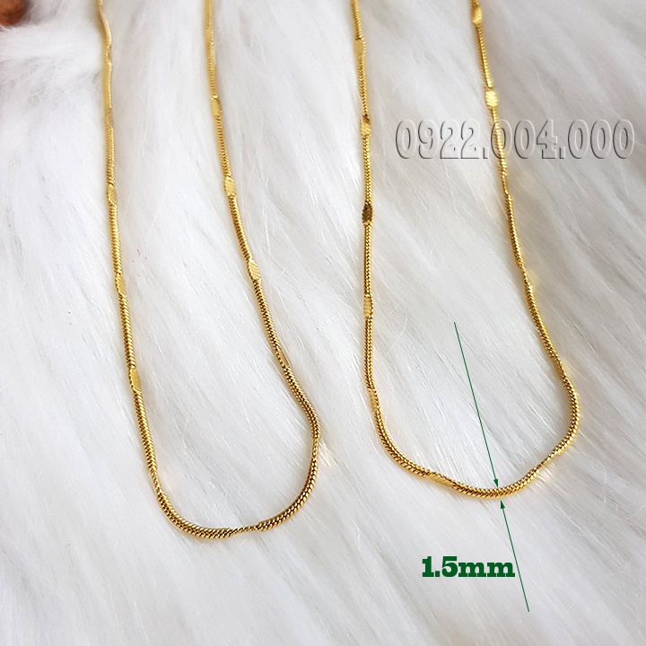 Dây chuyền trụ tròn dập khúc mạ vàng DZ1806