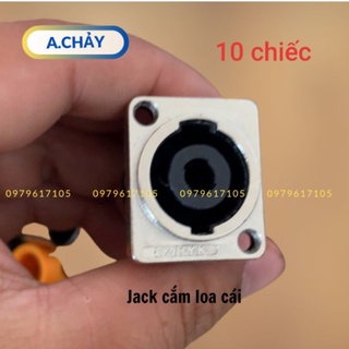 Jack cắm loa, ổ cắm loa cái mặt vuông bọc inox 10 chiếc A.Chảy