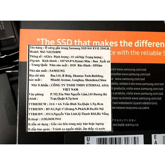 ( tặng Cáp Sata 3 hoặc Caddy ) Ổ cứng SSD Samsung 860 Evo 250GB 2.5-Inch SATA III-box Anh, hàng chính hãng AMC | BigBuy360 - bigbuy360.vn