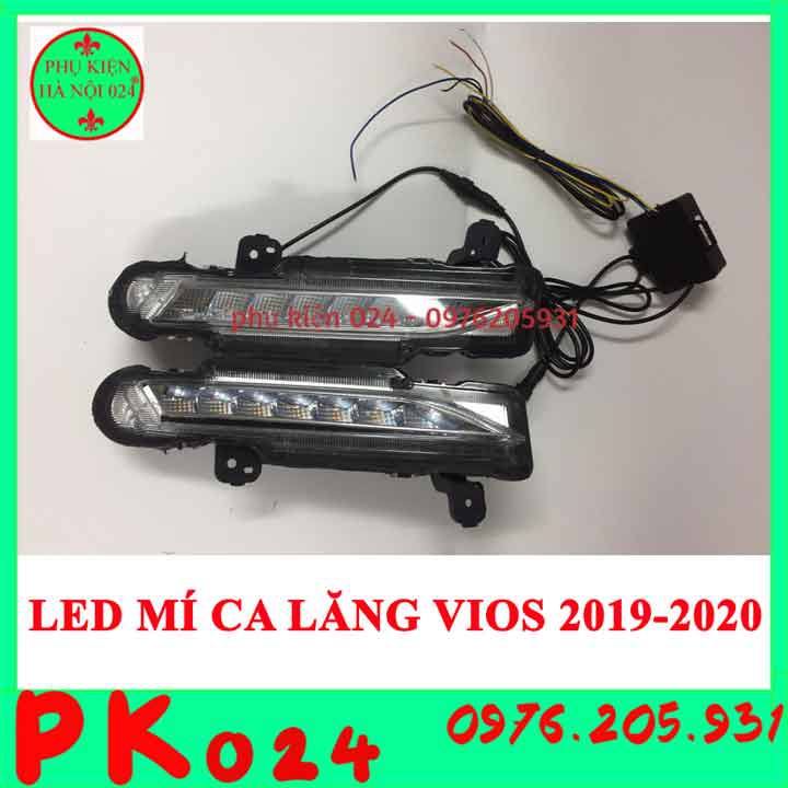 Đèn led mí ca lăng cản trước ô tô Vios 2019 2020 Bản E Chạy Đuổi