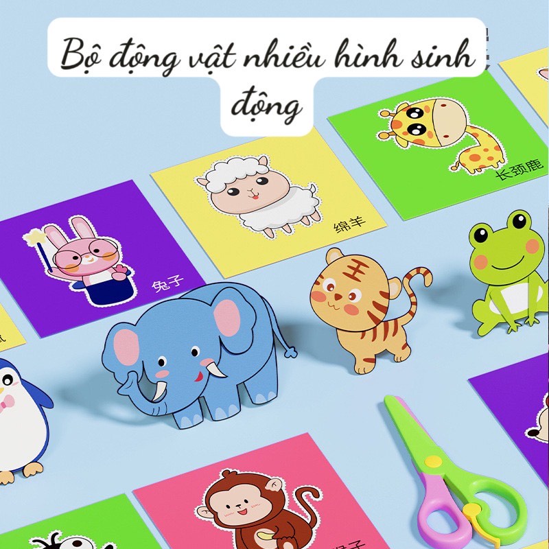 [Hot] Bộ cắt giấy thủ công 180 tờ gồm nhiều chủ đề tặng kèm 01 kéo giúp bé rèn luyện tính kiên trì và khéo léo