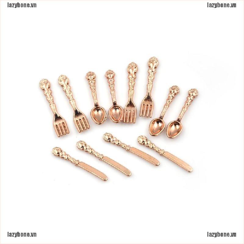 Bộ 12 Dụng Cụ Bàn Ăn Đồ Chơi mini Cho Búp Bê