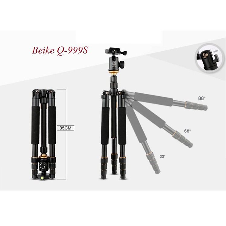 [Mã 229ELSALE hoàn 7% đơn 300K] CHÂN MÁY ẢNH TRIPOD/ MONOPOD BEIKE Q-999S