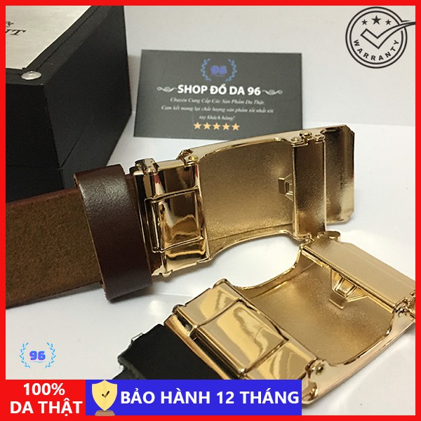 [DA BÒ THẬT 100%] Thắt lưng nam, Dây nịt nam da mò nguyên miếng - Khóa tự động cao cấp - DL001