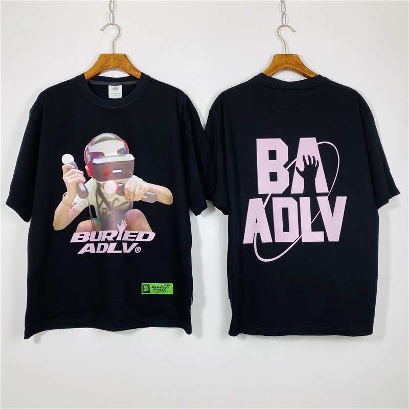 ADLV Áo Thun Cotton Tay Ngắn Dáng Rộng In Hình Bánh Donut Cho Nam Nữ