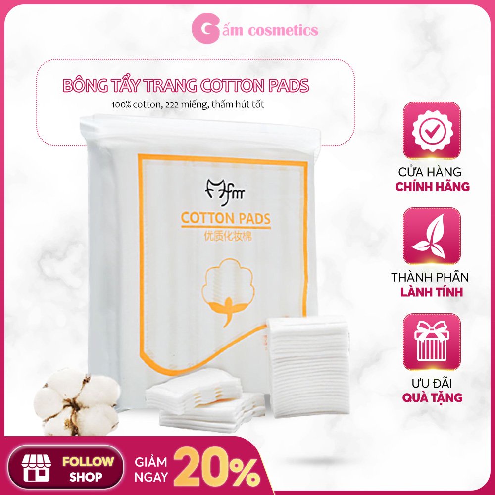 Túi bông tẩy trang Cotton Pads 222 miếng 100% cotton 3 lớp mềm mịn không bông xơ thấm hút tốt hàng nội địa Trung