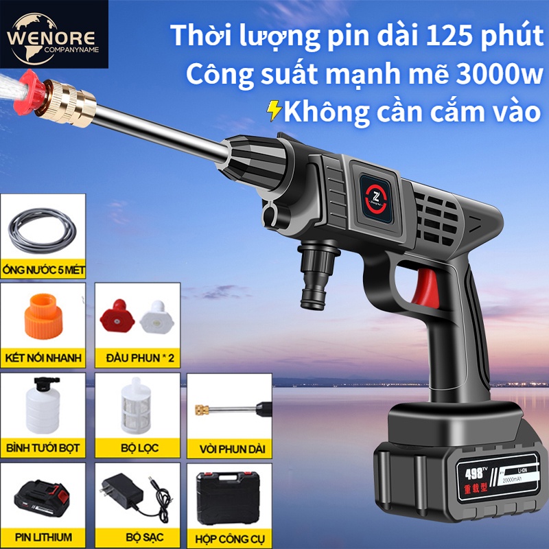 may rửa xe rửa xe cọ rửa xe máy súng rửa xe áp lực cao / Máy xịt rửa tăng áp/Máy Rửa Xe -Tay Rửa Xe Áp Lực Cao Không Dây Dùng Pin Lithium 24V
